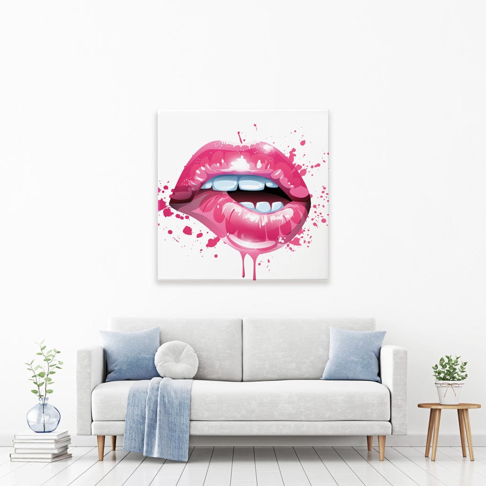 Pink Lips Square Canvas Print wall art product KenoKickit / Shutterstock