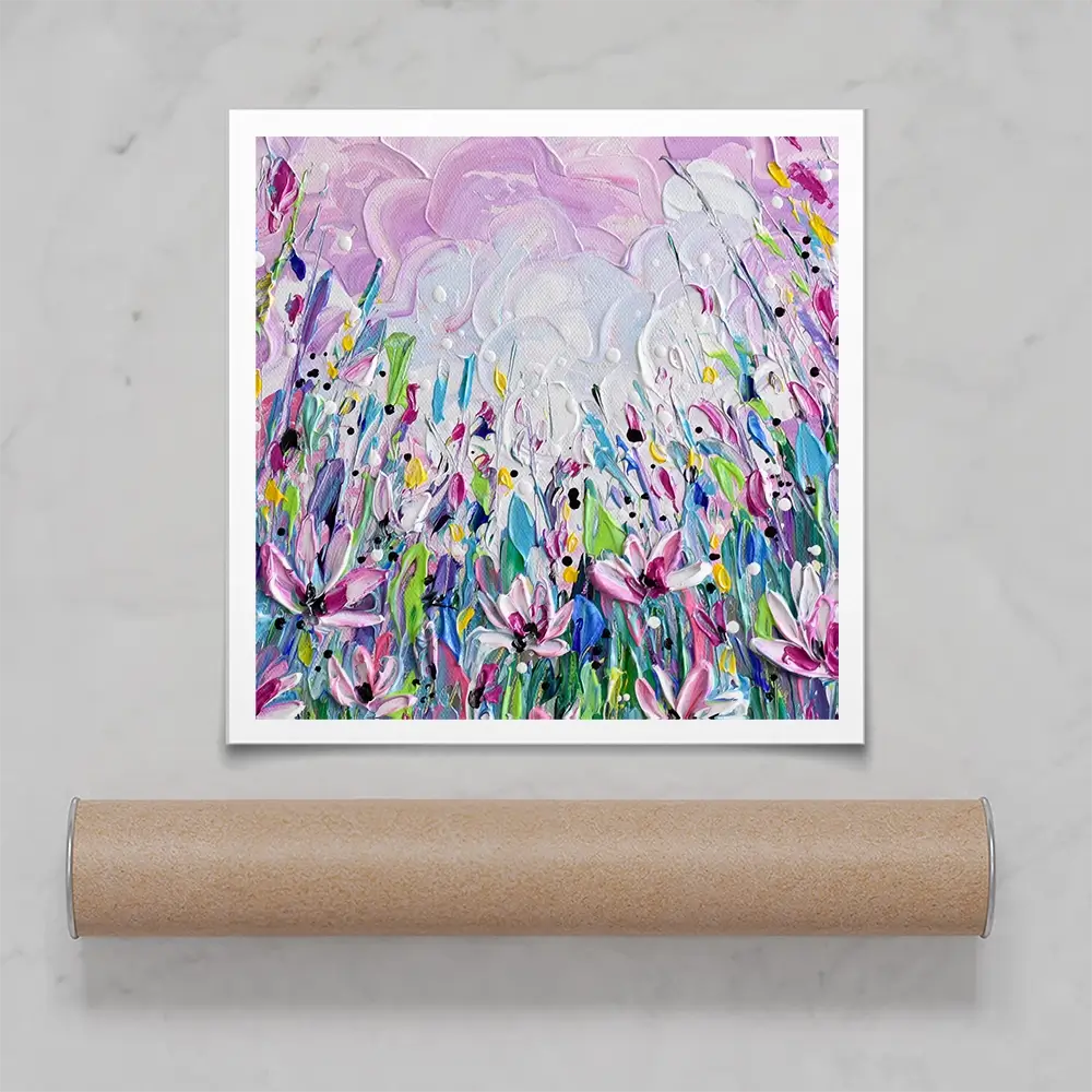 Pink Meadow 2 Square Art Print Pink Meadow 2 Square Art Print wall art product Olga Tkachyk