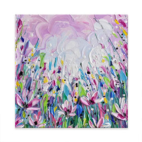 Pink Meadow 2 Square Canvas Print Pink Meadow 2 Square Canvas Print wall art product Olga Tkachyk