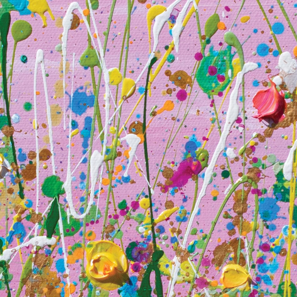 Pink Meadow Square Canvas Print wall art product Olga Tkachyk
