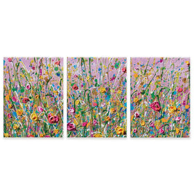 Pink Meadow Trio Canvas Print Pink Meadow Trio Canvas Print wall art product Olga Tkachyk