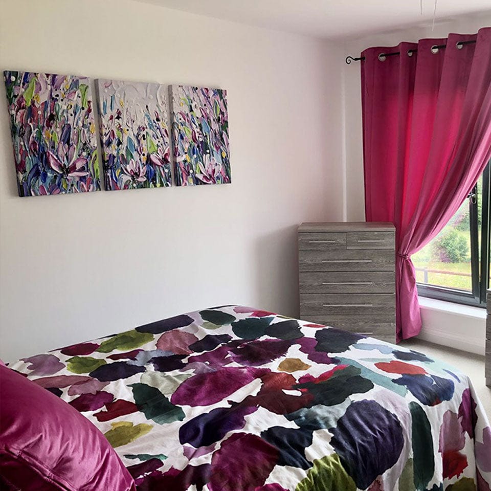 Pink Meadow Trio Canvas Print wall art product Olga Tkachyk