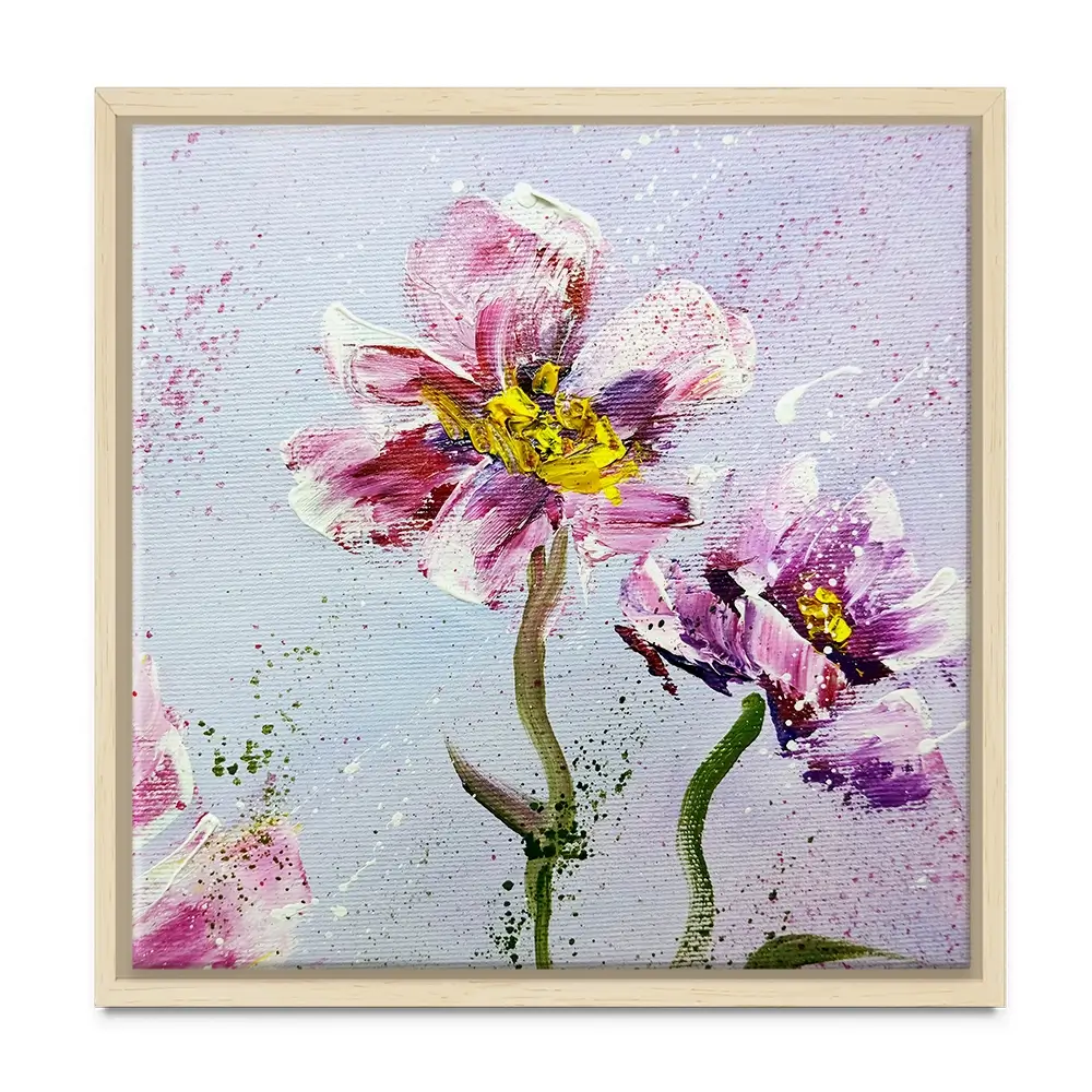 Pink Peonies Square Canvas Print Pink Peonies Square Canvas Print wall art product Art Print Shop