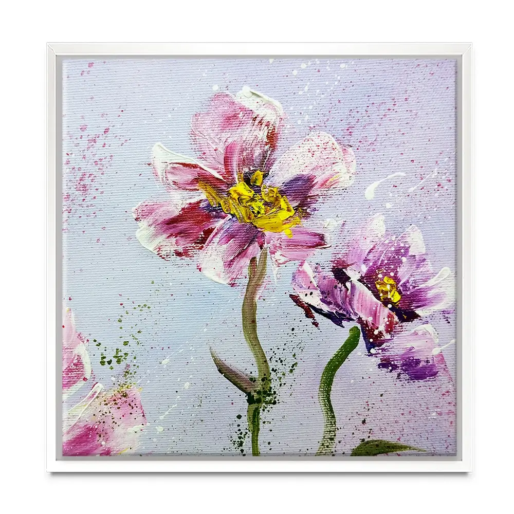 Pink Peonies Square Canvas Print Pink Peonies Square Canvas Print wall art product Art Print Shop