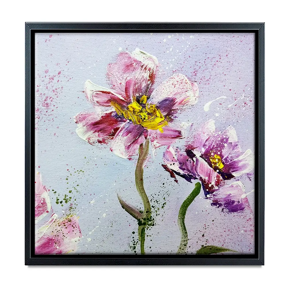 Pink Peonies Square Canvas Print Pink Peonies Square Canvas Print wall art product Art Print Shop