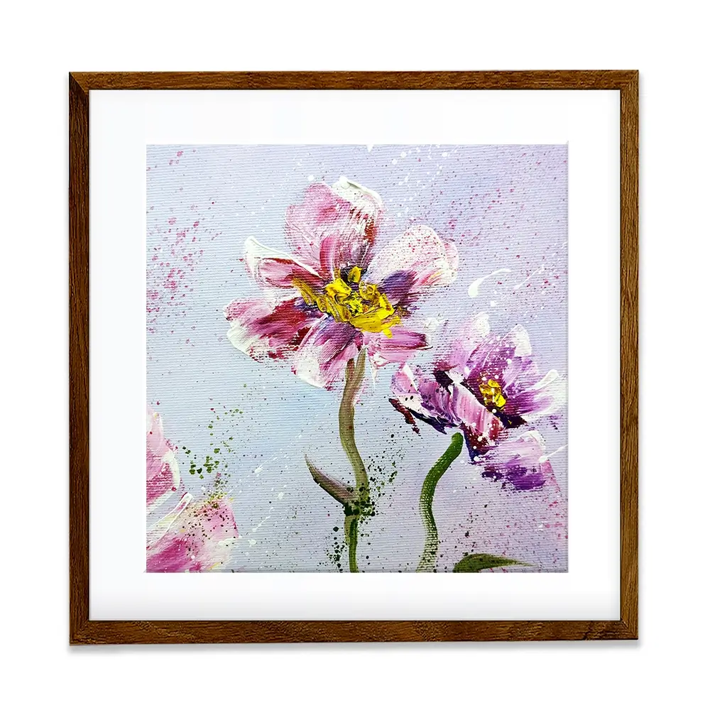Pink Peonies Square Framed Art Print Pink Peonies Square Framed Art Print wall art product Art Print Shop