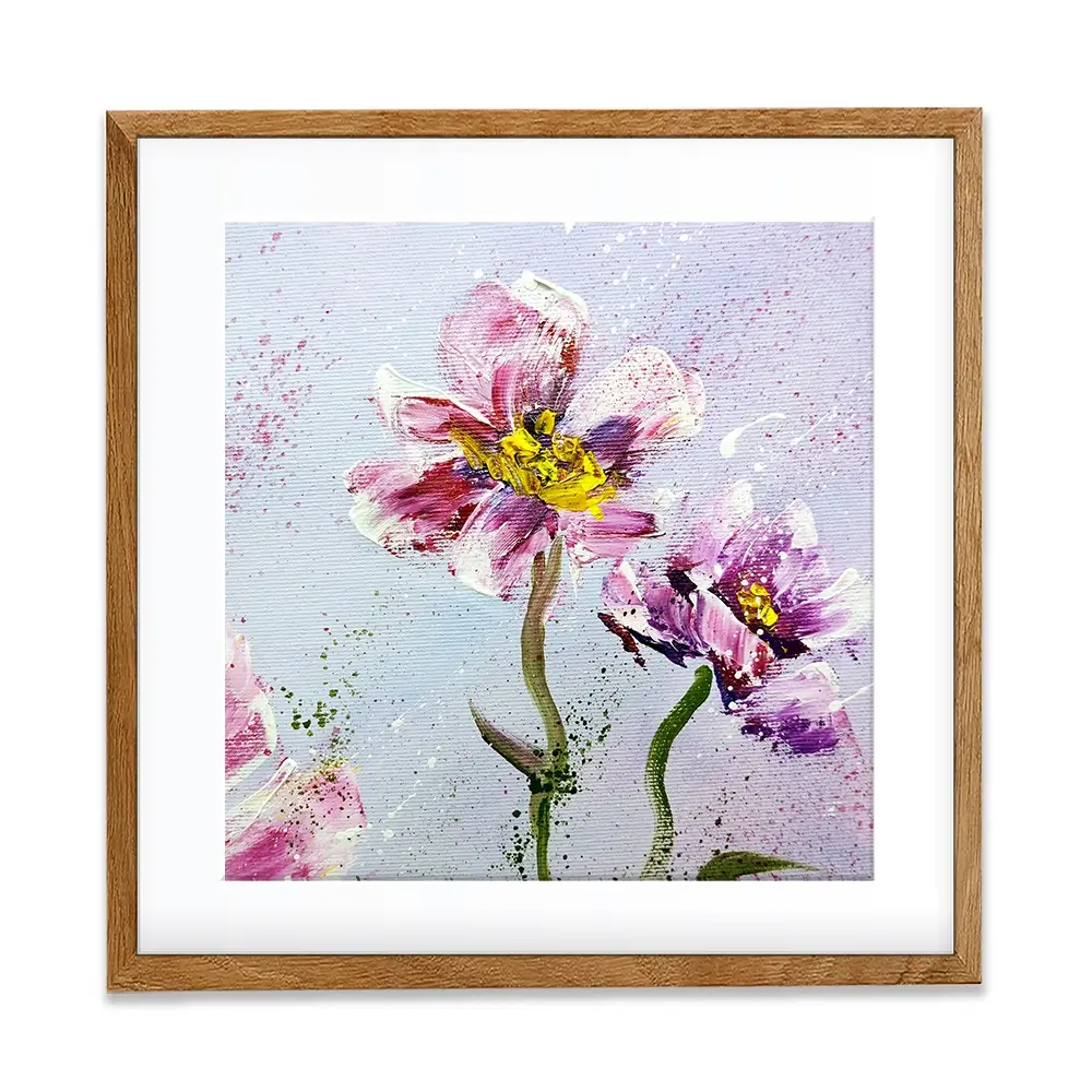 Pink Peonies Square Framed Art Print Pink Peonies Square Framed Art Print wall art product Art Print Shop