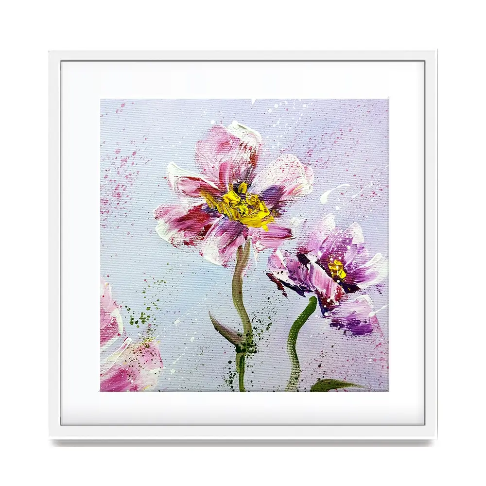 Pink Peonies Square Framed Art Print Pink Peonies Square Framed Art Print wall art product Art Print Shop