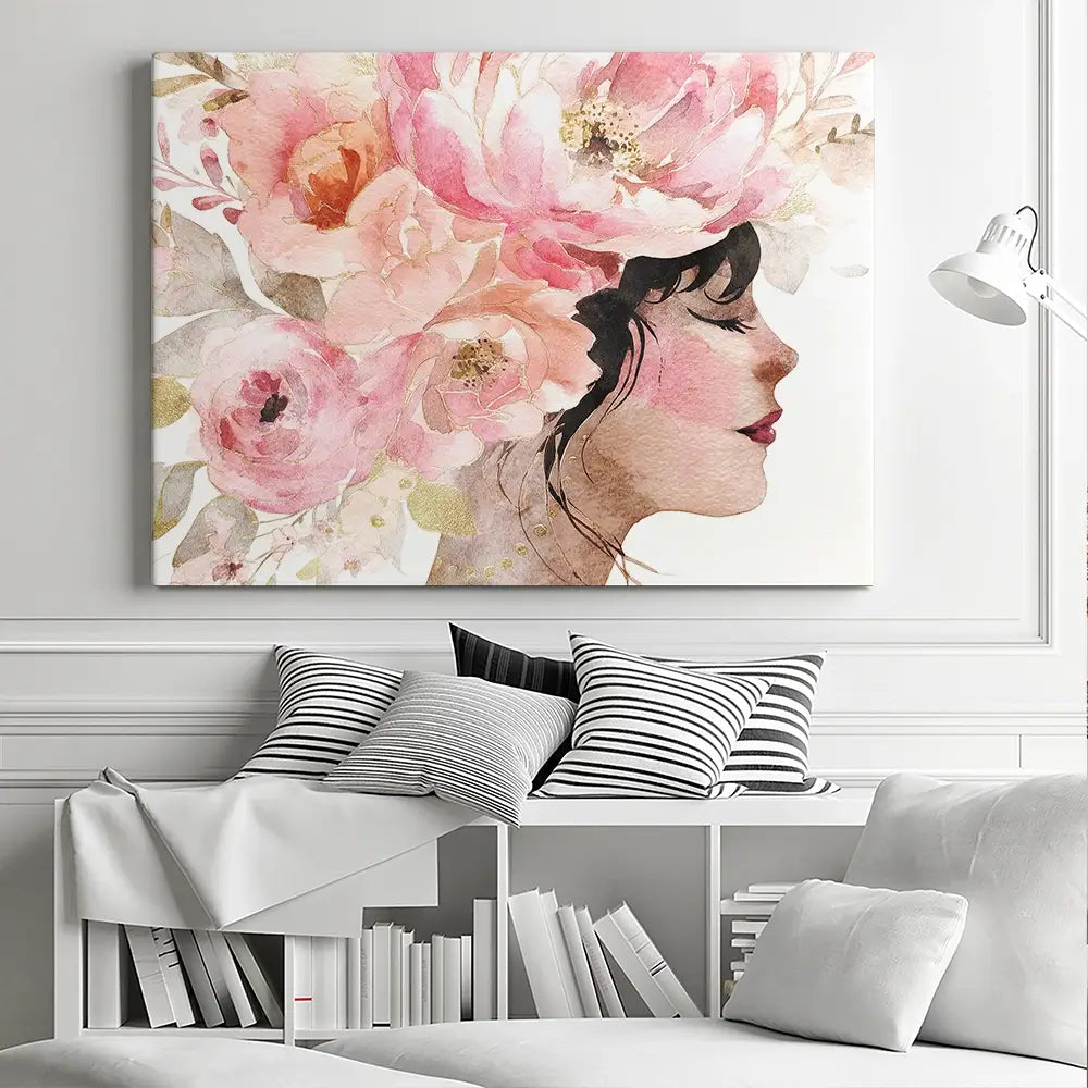 Pink Peony Muse Canvas Print Pink Peony Muse Canvas Print wall art product Svetlana Aleynikova