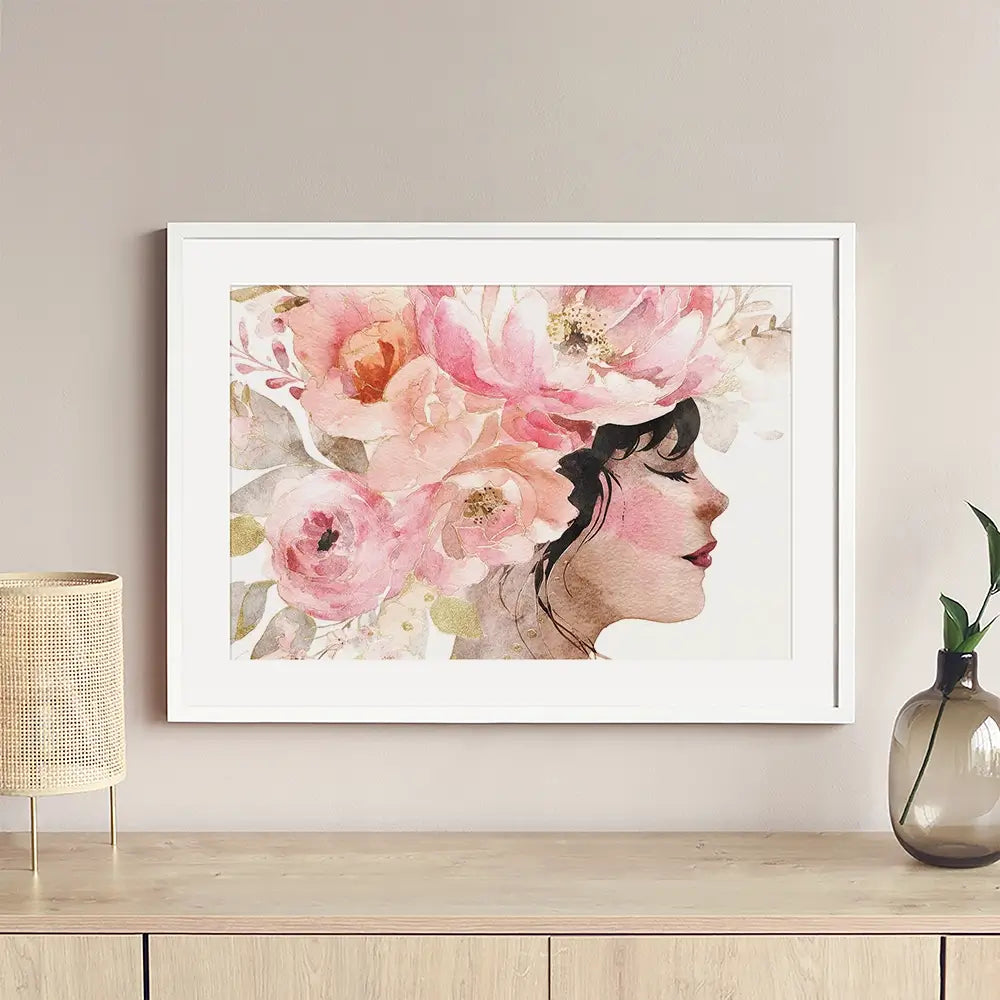 Pink Peony Muse Framed Art Print Pink Peony Muse Framed Art Print wall art product Svetlana Aleynikova