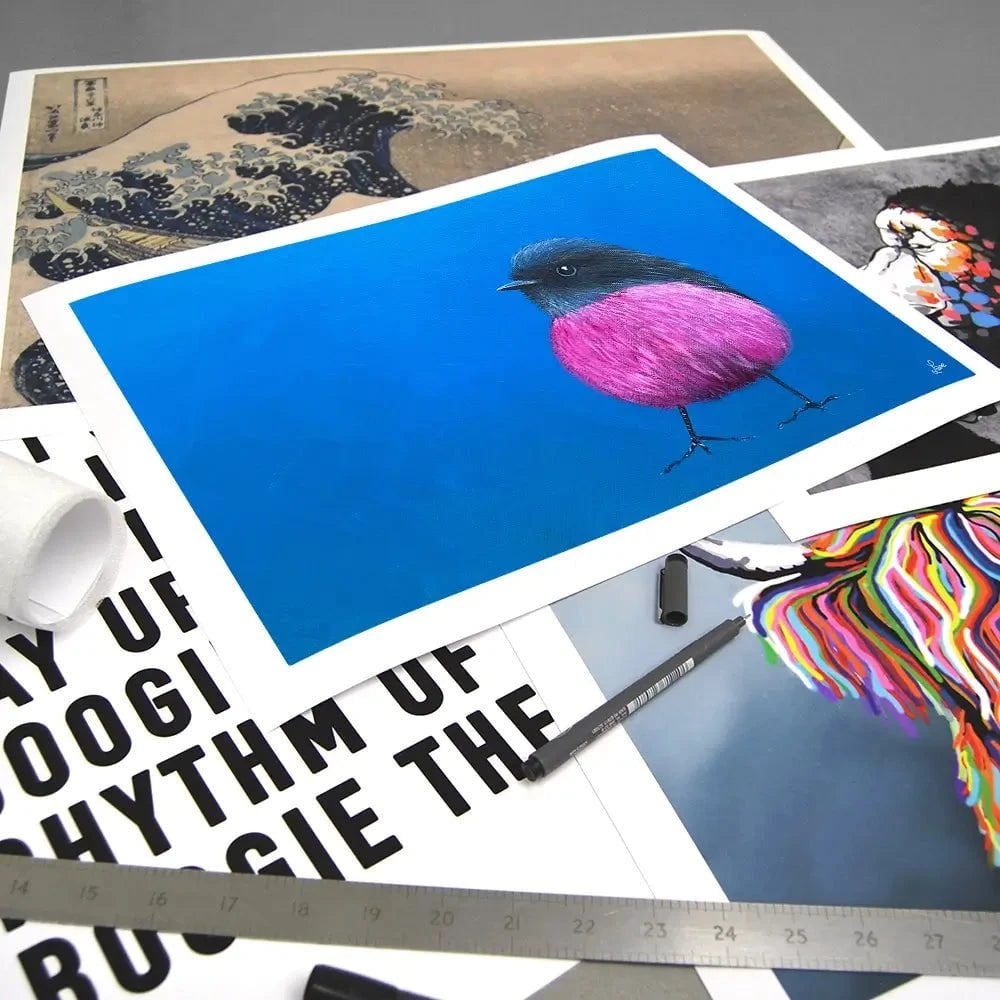 Pink Robin Art Print Pink Robin Art Print wall art product Laure Bury