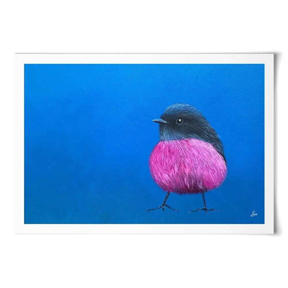 Pink Robin Art Print Pink Robin Art Print wall art product Laure Bury