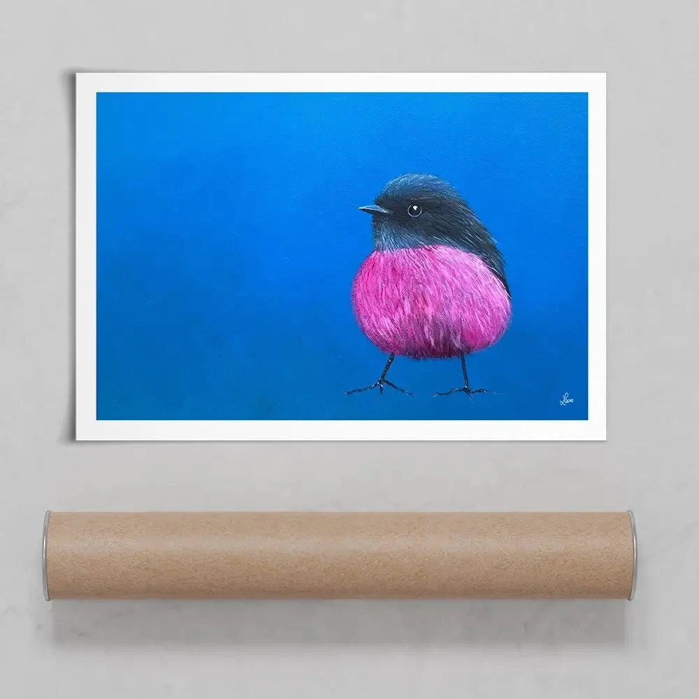 Pink Robin Art Print Pink Robin Art Print wall art product Laure Bury