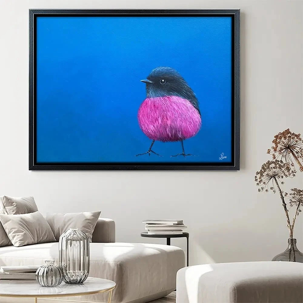 Pink Robin Canvas Print Pink Robin Canvas Print wall art product Laure Bury