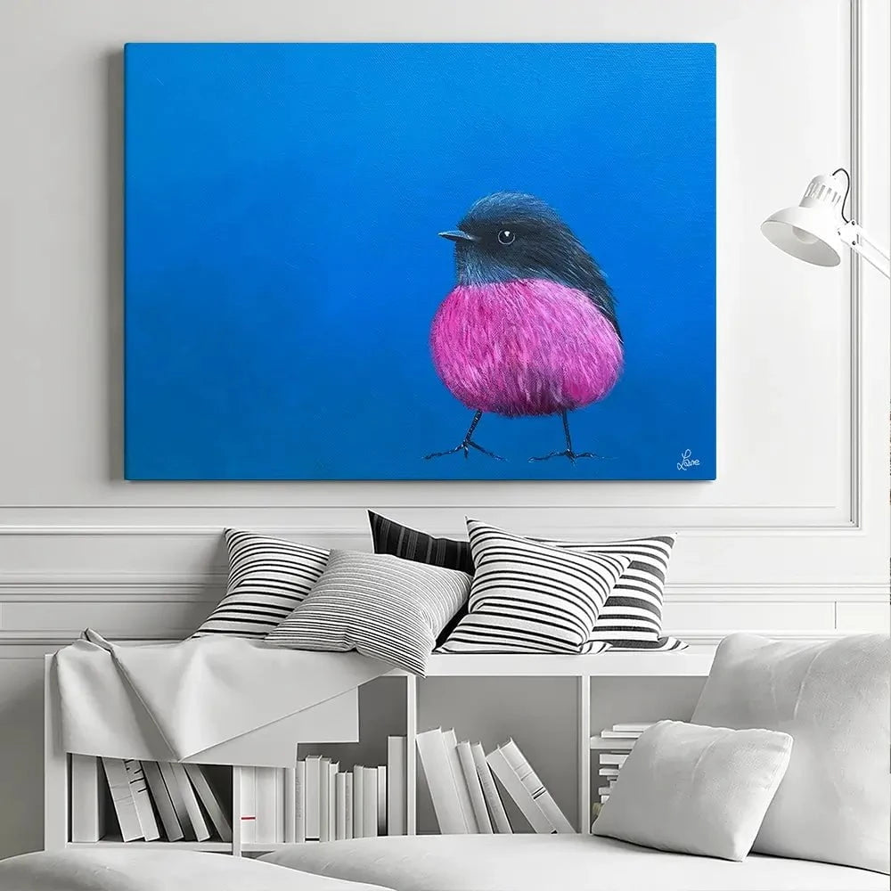 Pink Robin Canvas Print Pink Robin Canvas Print wall art product Laure Bury