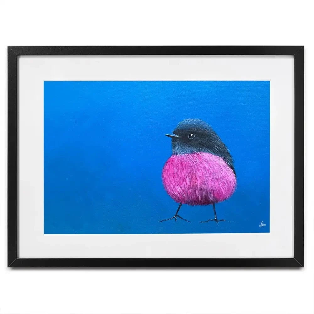 Pink Robin Framed Art Print Pink Robin Framed Art Print wall art product Laure Bury