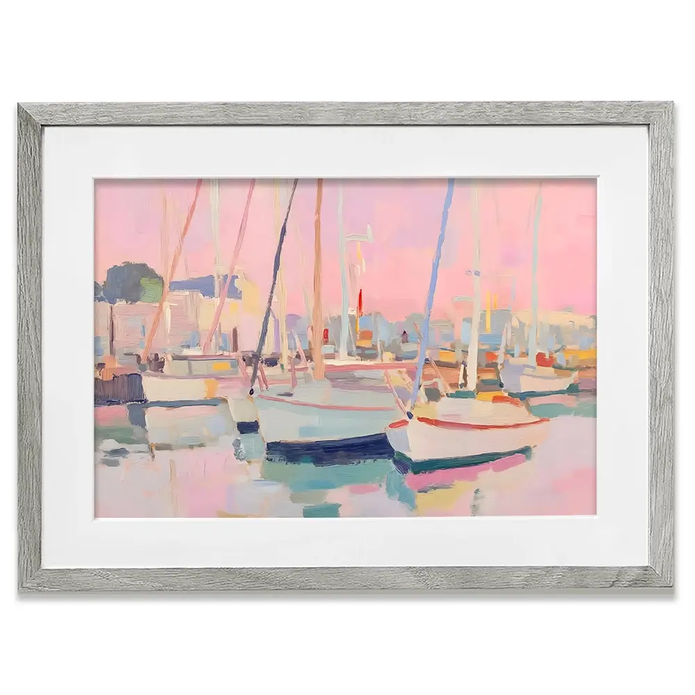 Pink Sailboat Framed Art Print Pink Sailboat Framed Art Print wall art product NiniArt - Independent