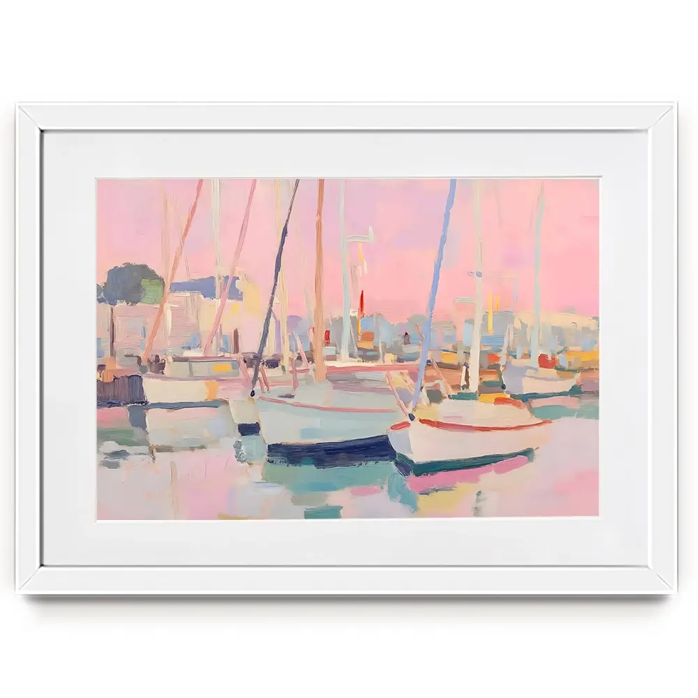Pink Sailboat Framed Art Print Pink Sailboat Framed Art Print wall art product NiniArt - Independent