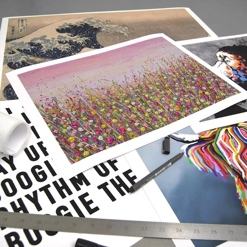 Pink Sky Flower Field Art Print Pink Sky Flower Field Art Print wall art product Olga Tkachyk