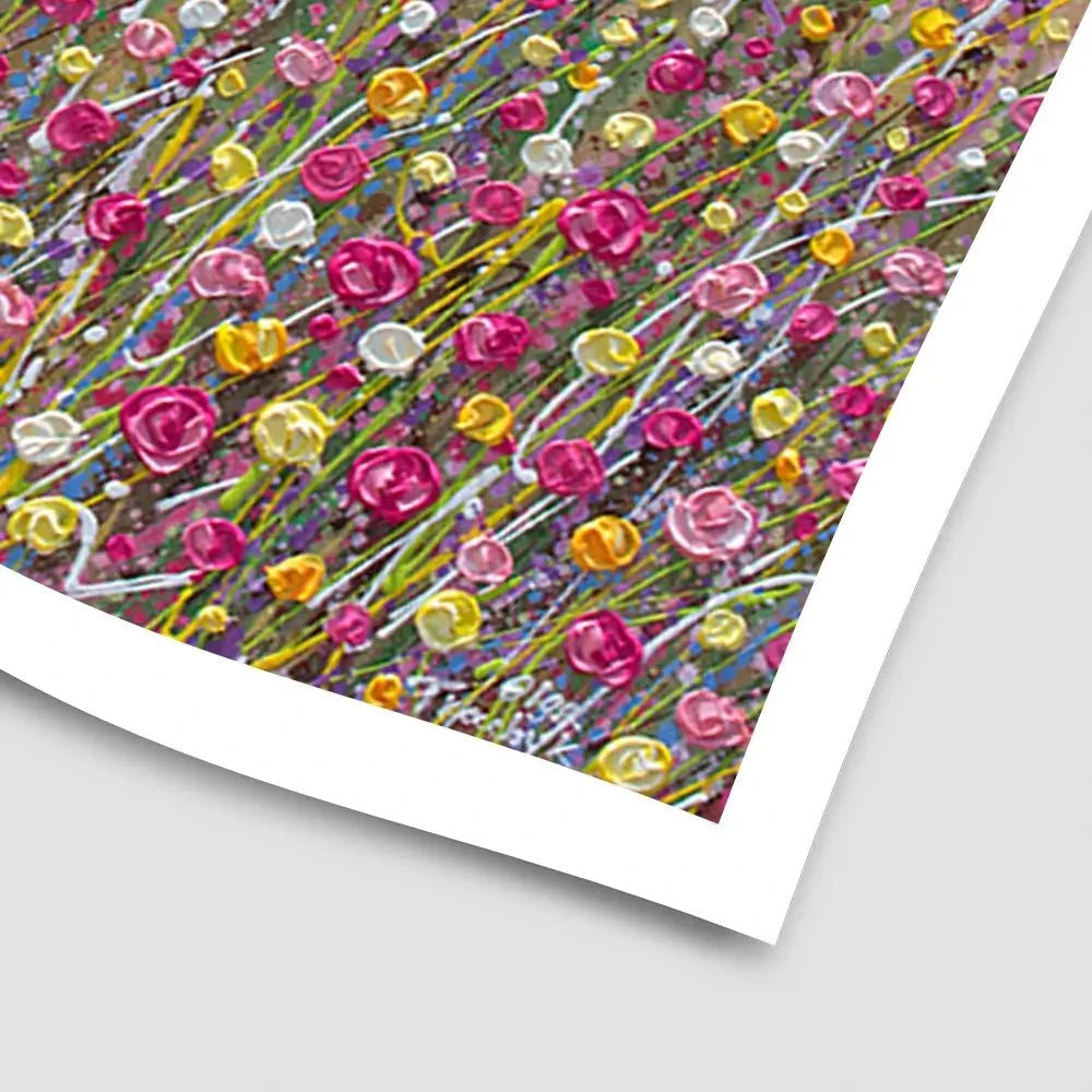 Pink Sky Flower Field Art Print Pink Sky Flower Field Art Print wall art product Olga Tkachyk