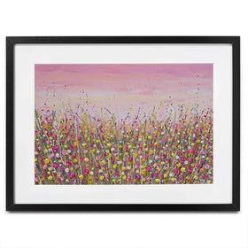 Pink Sky Flower Field Framed Art Print Pink Sky Flower Field Framed Art Print wall art product Olga Tkachyk