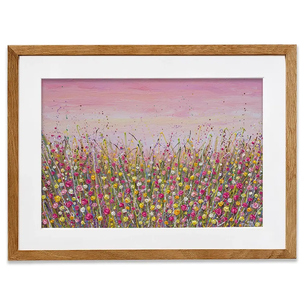 Pink Sky Flower Field Framed Art Print Pink Sky Flower Field Framed Art Print wall art product Olga Tkachyk
