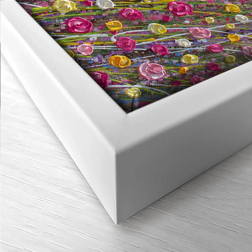Pink Sky Flower Field Trio Canvas Print Pink Sky Flower Field Trio Canvas Print wall art product Olga Tkachyk