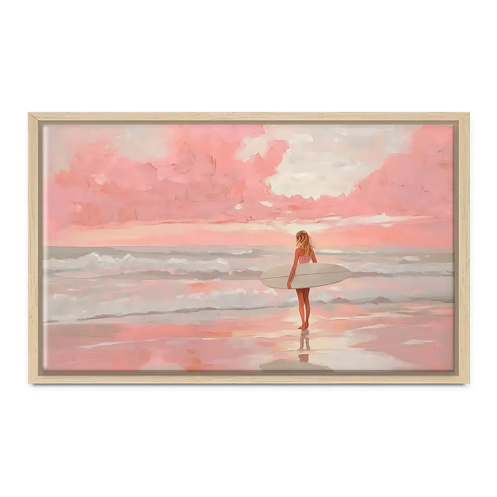 Pink Sky Surfer Canvas Print Pink Sky Surfer Canvas Print wall art product NiniArt - Independent
