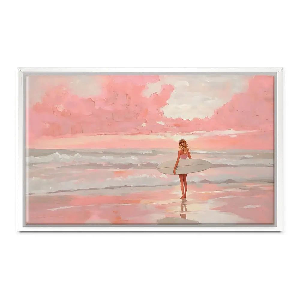 Pink Sky Surfer Canvas Print Pink Sky Surfer Canvas Print wall art product NiniArt - Independent