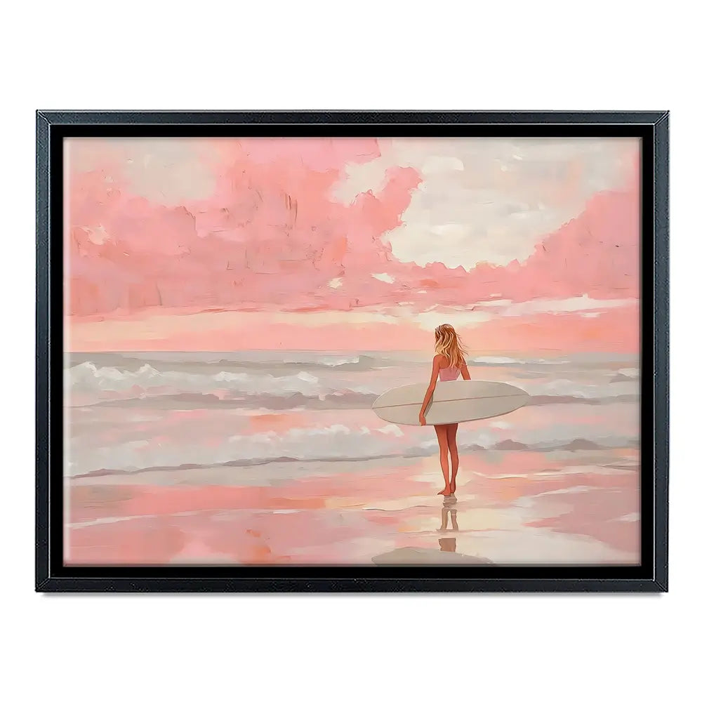 Pink Sky Surfer Canvas Print Pink Sky Surfer Canvas Print wall art product NiniArt - Independent