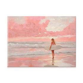 Pink Sky Surfer Canvas Print Pink Sky Surfer Canvas Print wall art product NiniArt - Independent