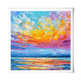 Pink Sunset Square Art Print Pink Sunset Square Art Print wall art product Olga Tkachyk