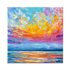 Pink Sunset Square Canvas Print Pink Sunset Square Canvas Print wall art product Olga Tkachyk