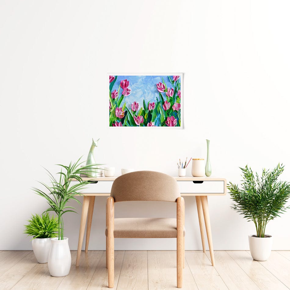 Pink Tulips Art Print wall art product Olga Tkachyk