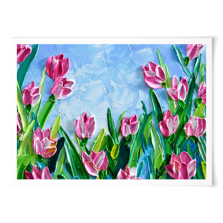 Pink Tulips Art Print wall art product Olga Tkachyk