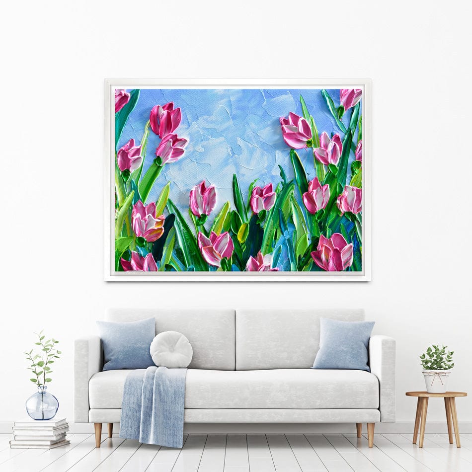 Pink Tulips Canvas Print wall art product Olga Tkachyk