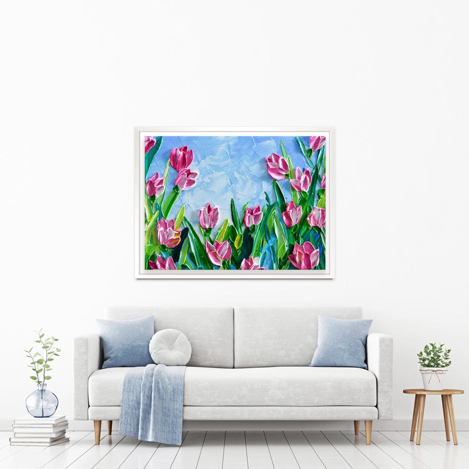 Pink Tulips Canvas Print wall art product Olga Tkachyk