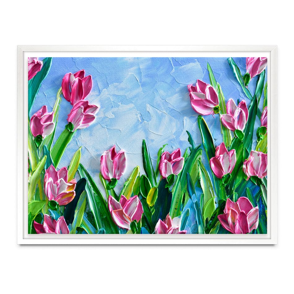 Pink Tulips Canvas Print wall art product Olga Tkachyk