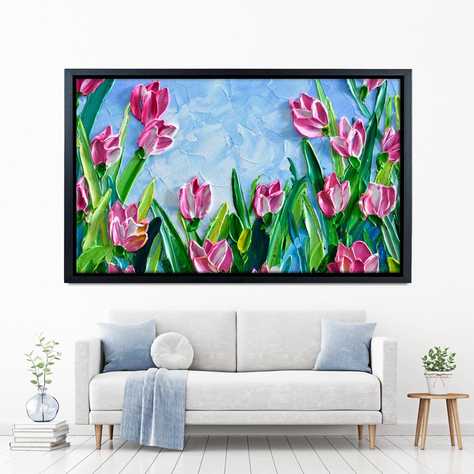 Pink Tulips Canvas Print wall art product Olga Tkachyk