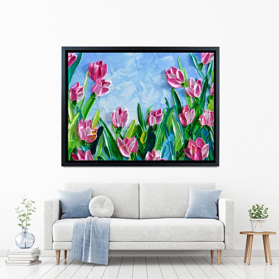 Pink Tulips Canvas Print wall art product Olga Tkachyk