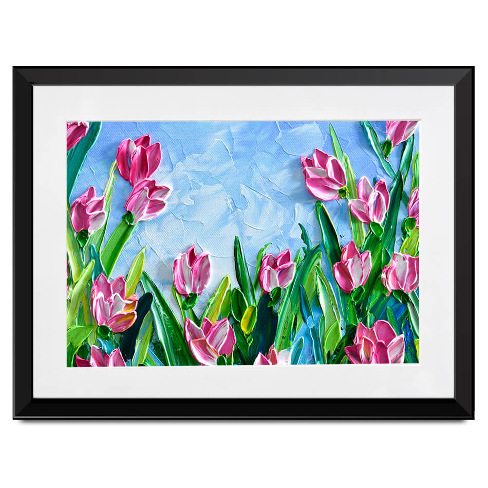 Pink Tulips Framed Art Print Pink Tulips Framed Art Print wall art product Olga Tkachyk