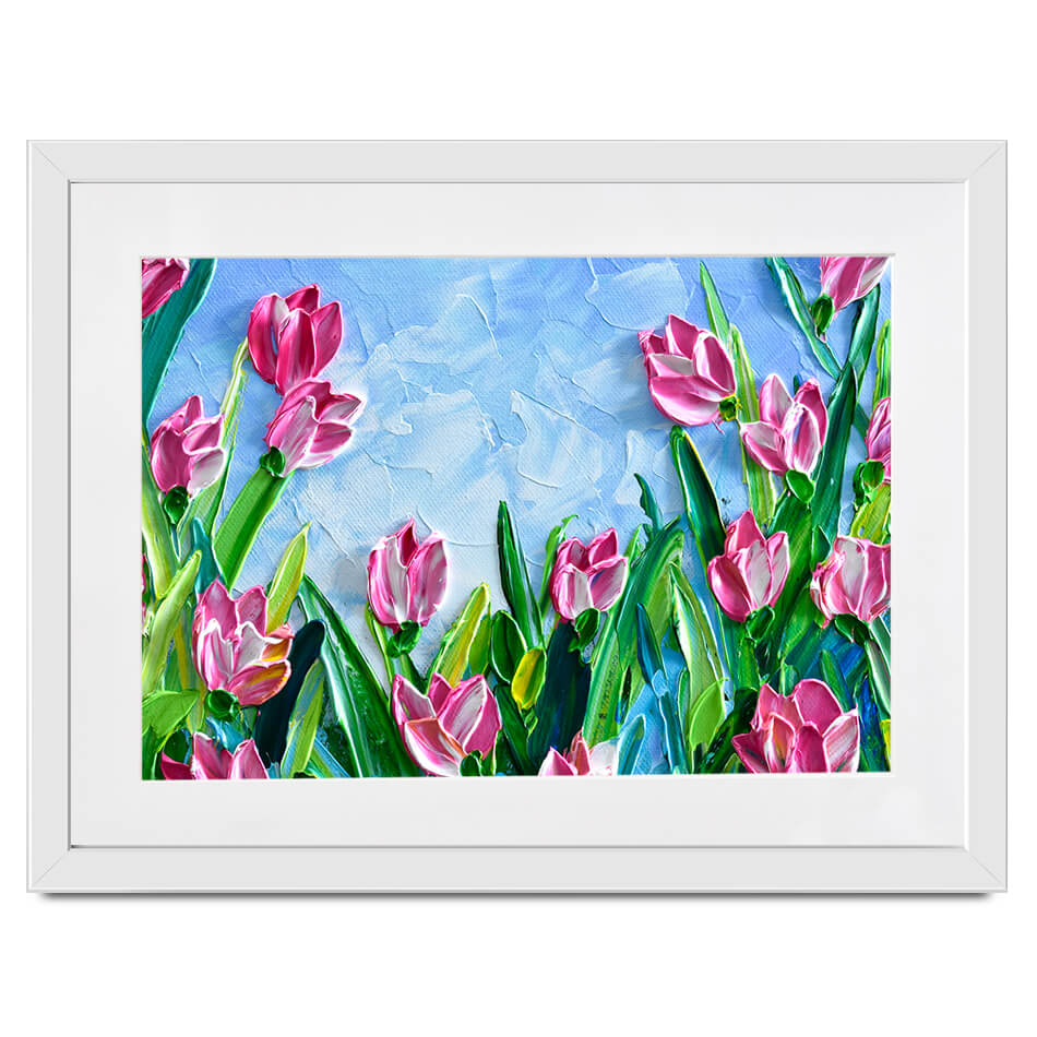 Pink Tulips Framed Art Print Pink Tulips Framed Art Print wall art product Olga Tkachyk