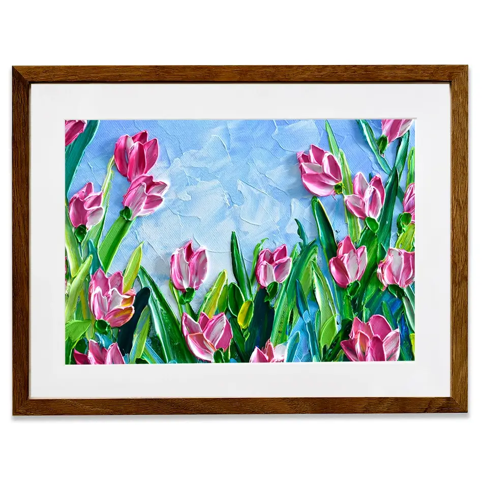 Pink Tulips Framed Art Print Pink Tulips Framed Art Print wall art product Olga Tkachyk