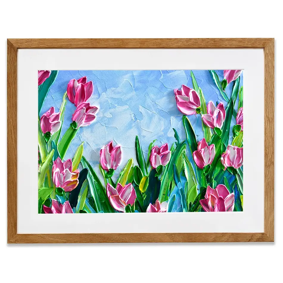Pink Tulips Framed Art Print Pink Tulips Framed Art Print wall art product Olga Tkachyk