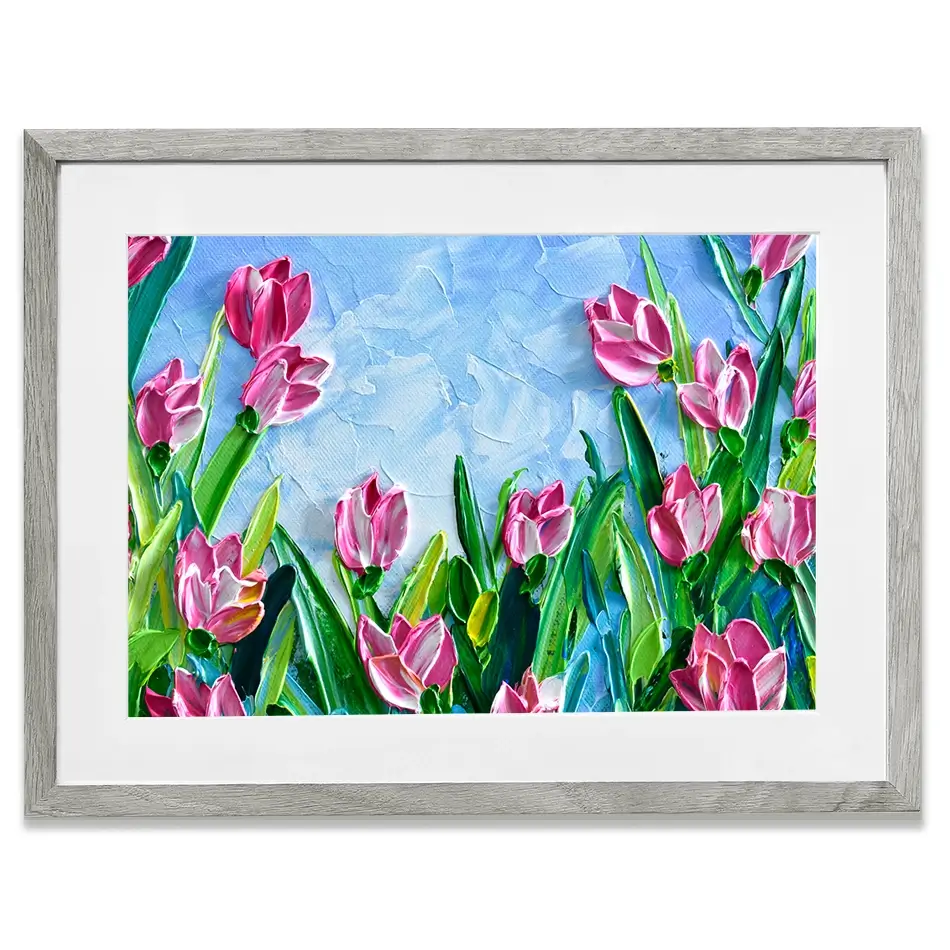 Pink Tulips Framed Art Print Pink Tulips Framed Art Print wall art product Olga Tkachyk