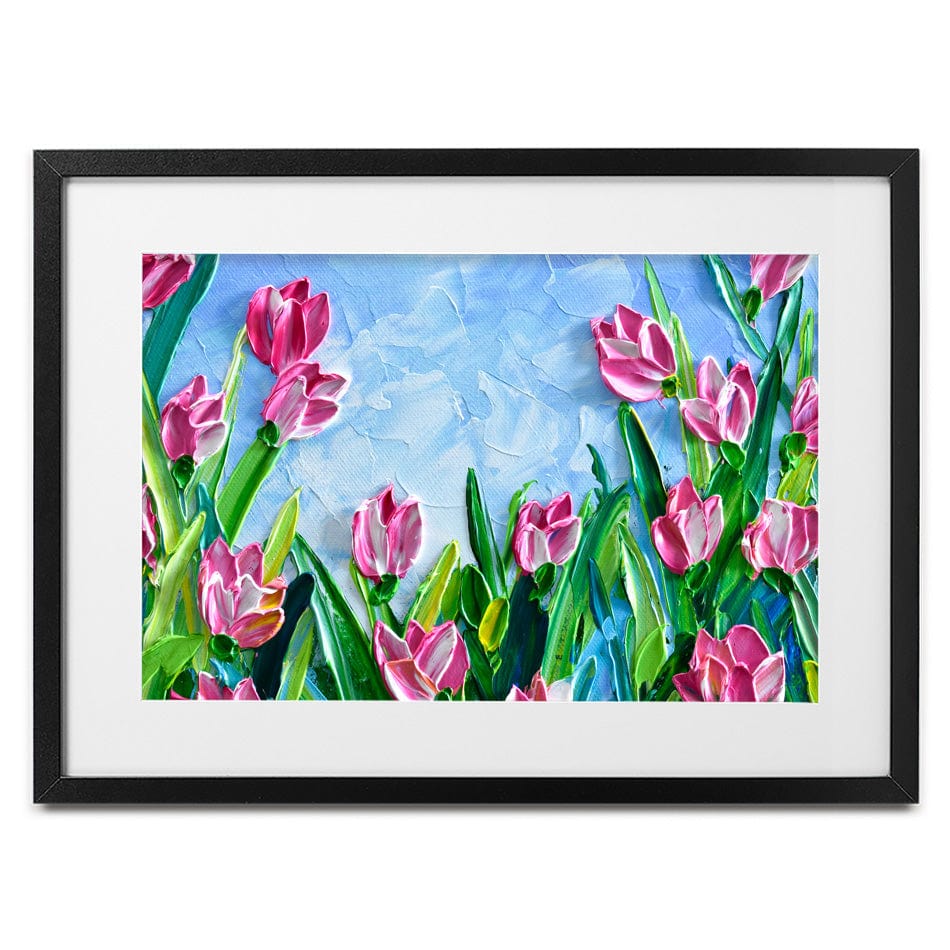 Pink Tulips Framed Art Print wall art product Olga Tkachyk