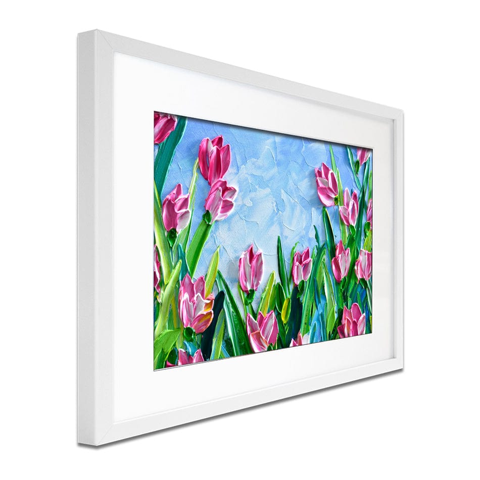 Pink Tulips Framed Art Print wall art product Olga Tkachyk