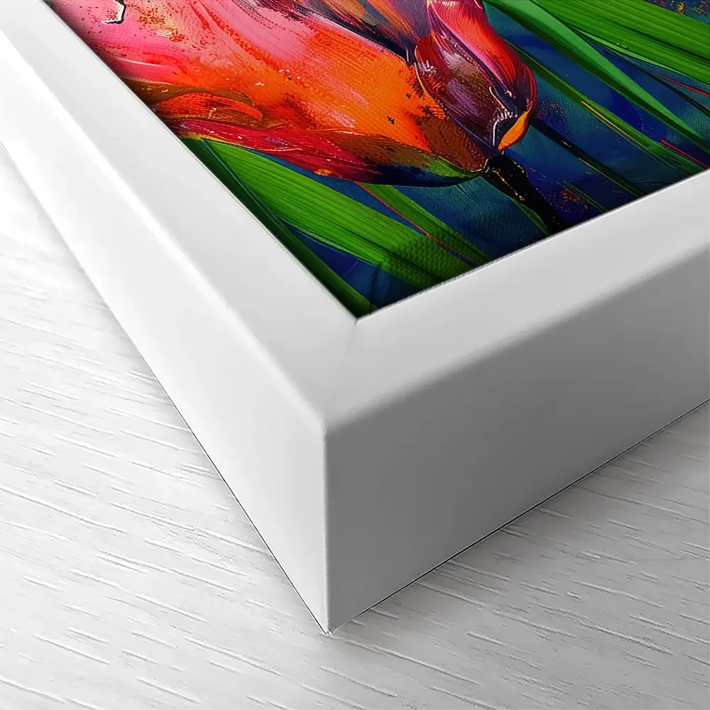 Pink Tulips Vivid Green Canvas Print Pink Tulips Vivid Green Canvas Print wall art product Treechild