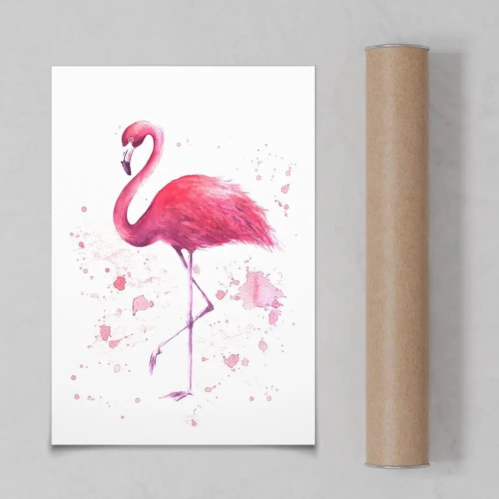 Pink Watercolour Flamingo Art Print Pink Watercolour Flamingo Art Print wall art product olgers / Shutterstock