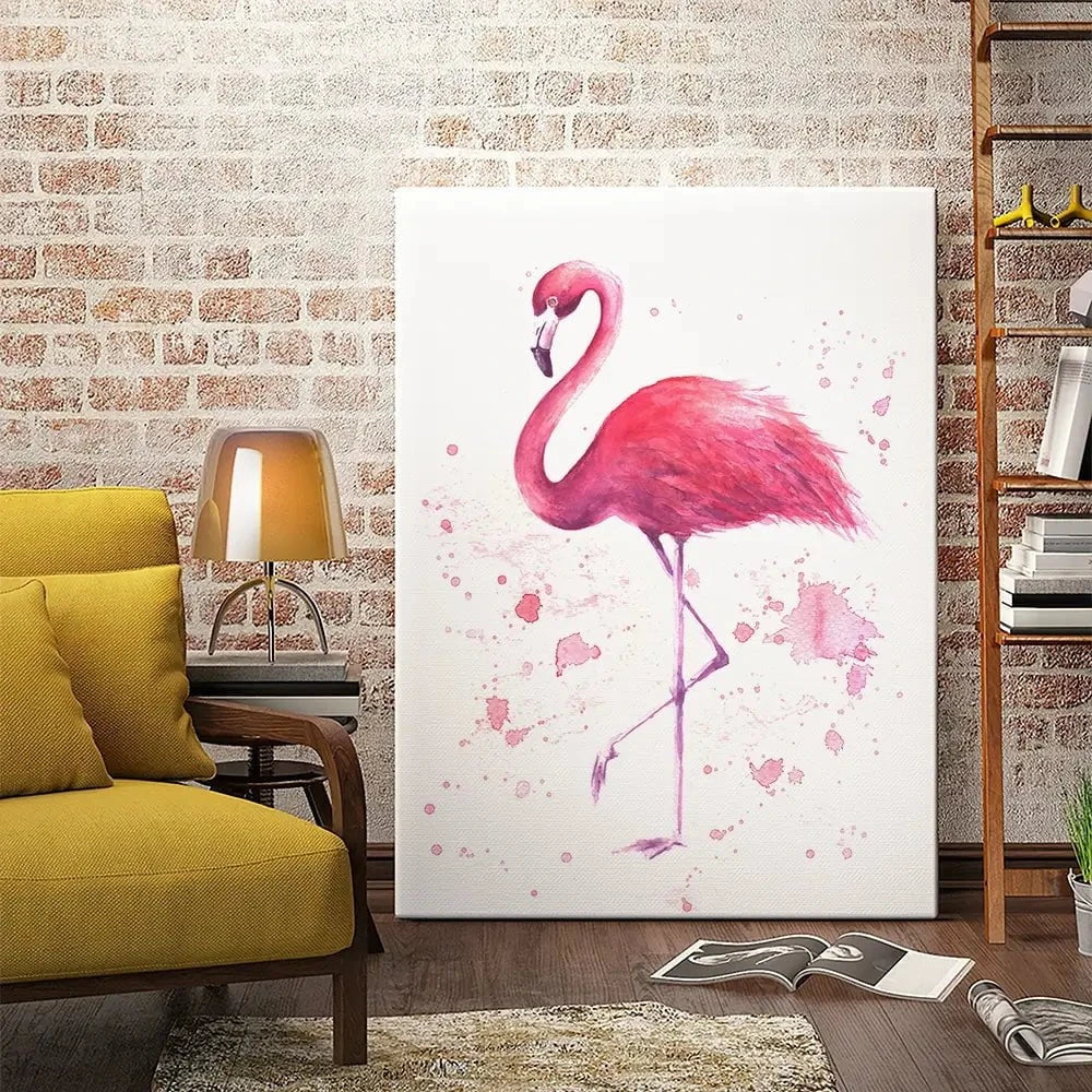 Pink Watercolour Flamingo Canvas Print Pink Watercolour Flamingo Canvas Print wall art product olgers / Shutterstock